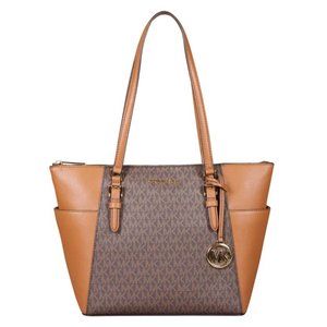 Michael Kors Large Charlotte Top Zip Tote in Brown